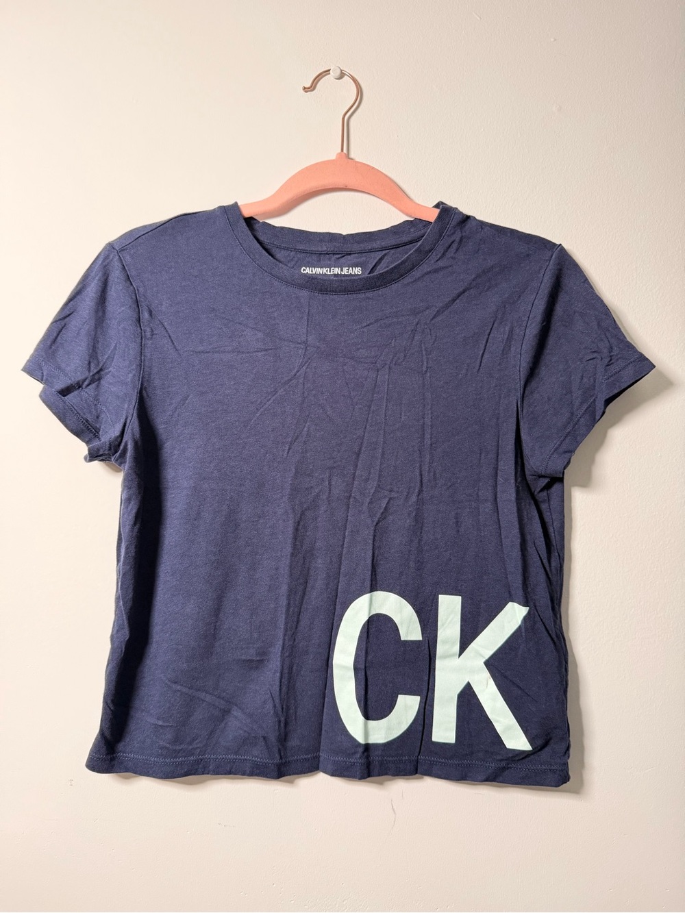 🍄| Calvin Klein Jeans Navy Tee with Large CK Graphic